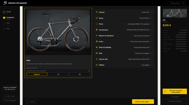 configurateur vélo titane vue complète